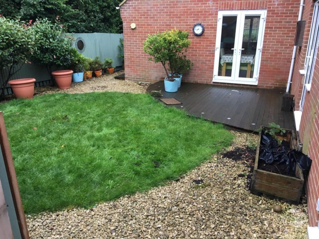Paving & Grass - Before (Sandstone smooth Dune & Artificial grass) 
